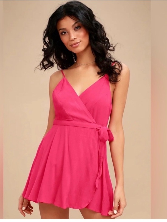 Lulus Pants - Lulus Camden Fuchsia Wrap Skort Dress